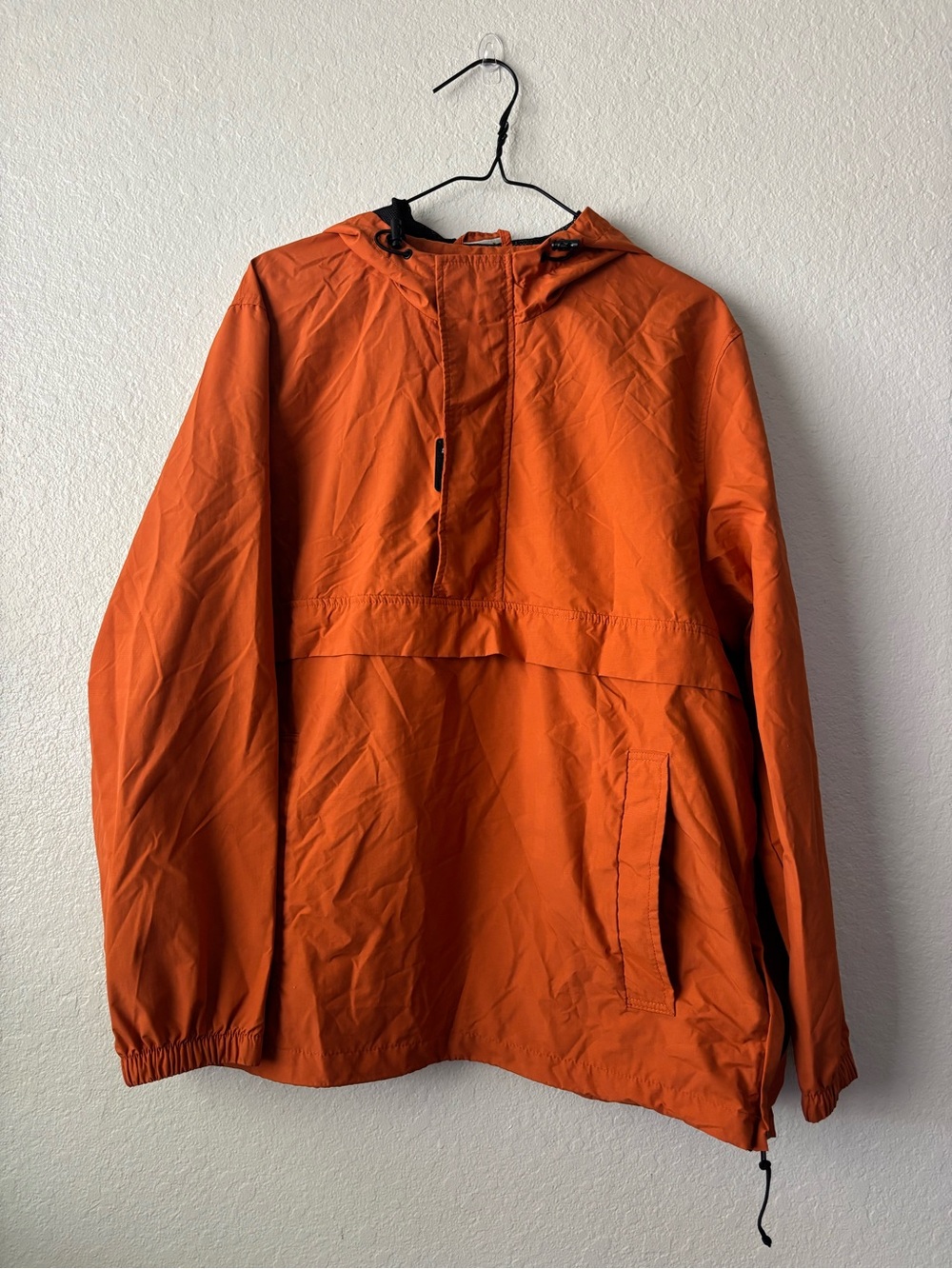 H&M Orange Hooded Pullover Windbreaker Anorak